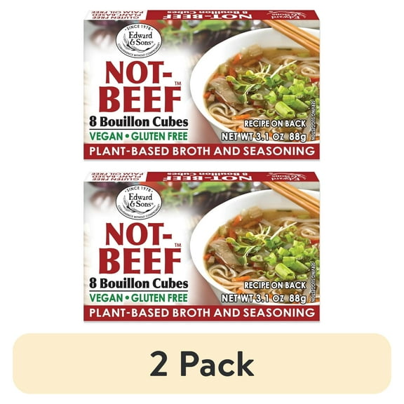 (2 pack) Edward & Sons Not-Beef Bouillon Cubes, 3.1 Ounce Boxes
