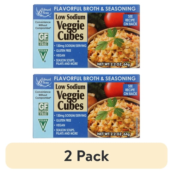 (2 pack) Edwards And Sons Natural Bouillon Cubes Veggie Low Sodium, 2.2 oz