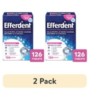 2 pack Efferdent Retainer & Denture Cleaner Tablets, Complete Clean, 126 Count