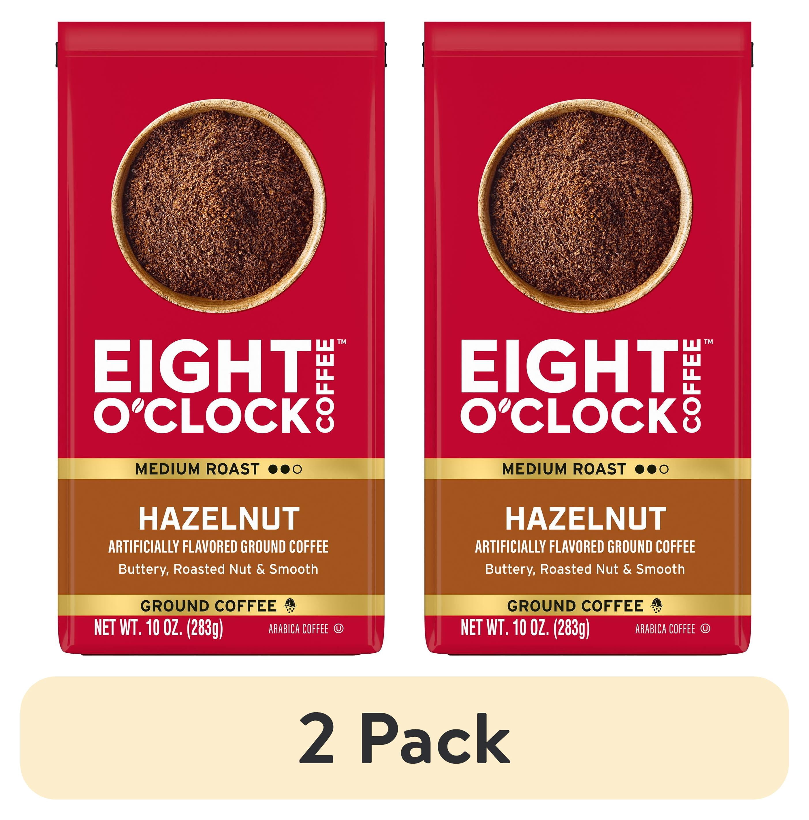 (2 pack) Eight O'Clock Coffee Hazelnut Ground Medium Roast Arabica Coffee 10 oz