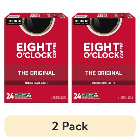 (2 pack) Eight O'Clock Coffee Medium Roast The Original Coffee 24 - 0.34 oz K-Cup Pods