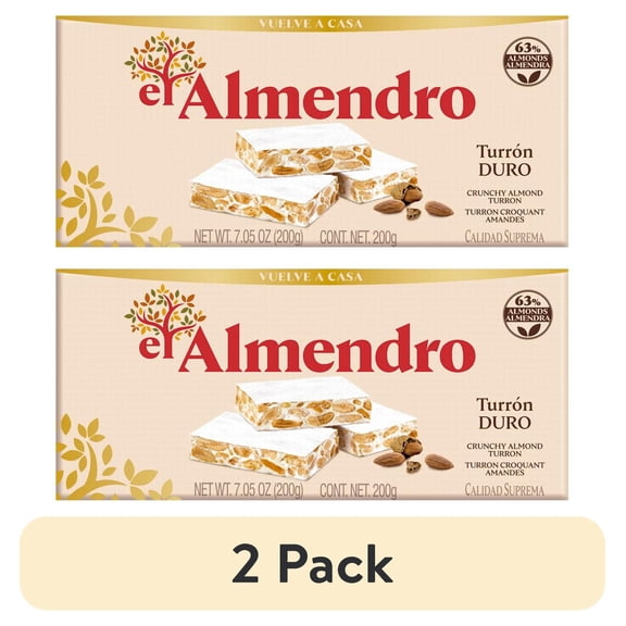 (2 pack) El Almendro Crunchy Almond Turron, 7.05 oz