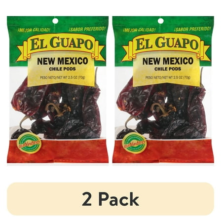 (2 pack) El Guapo Whole New Mexico Chili Pods, 2.5 oz Bag