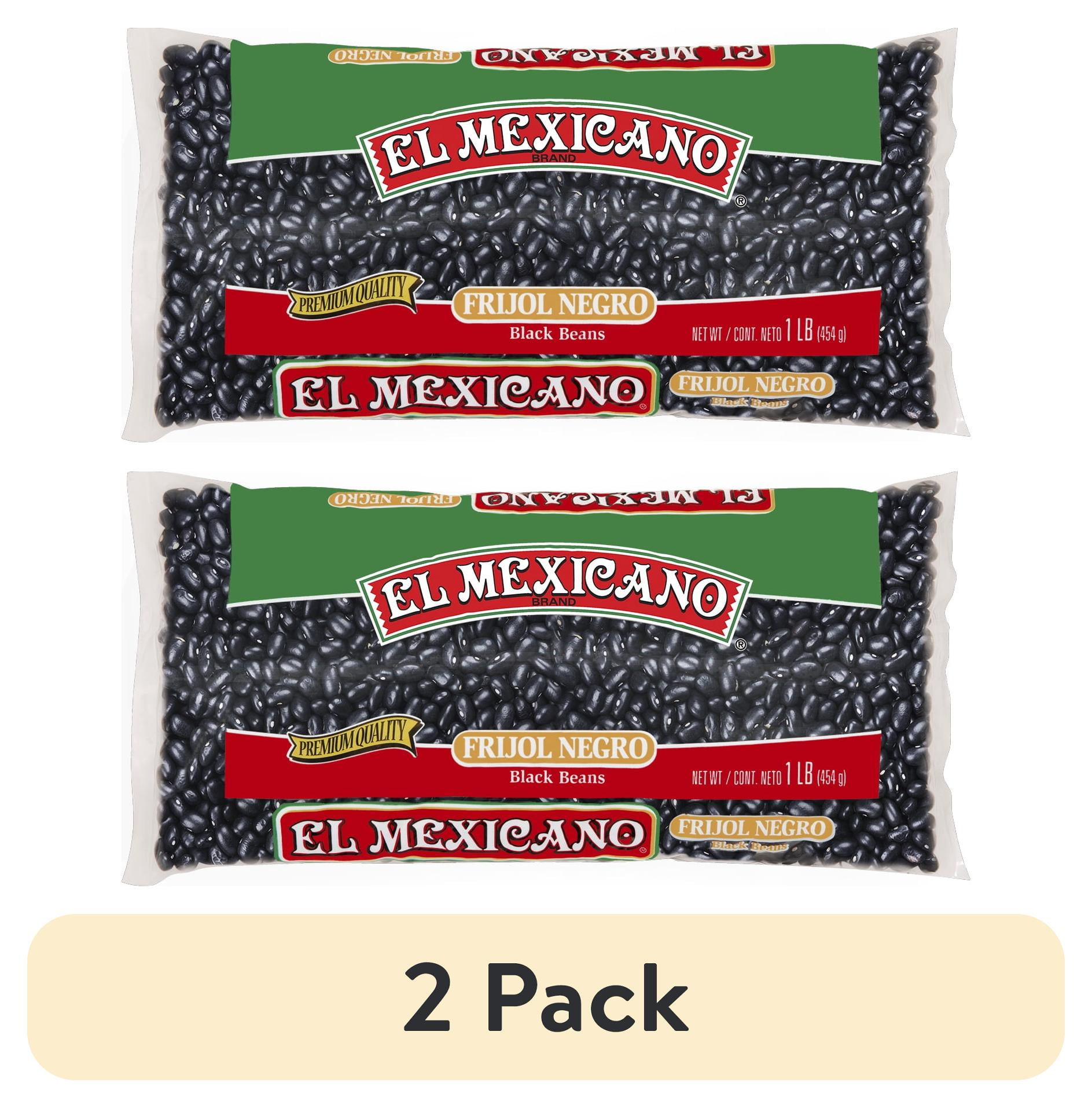 (2 pack) El Mexicano Black Beans, 1 lb Bag