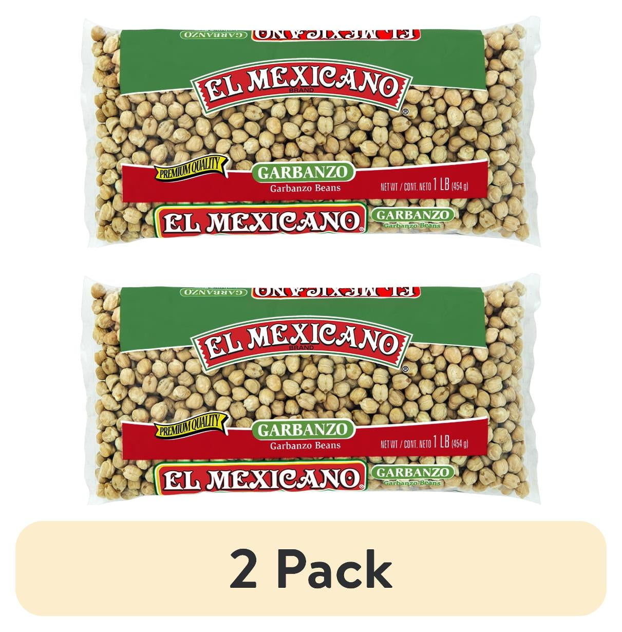 (2 pack) El Mexicano Garbanzo Beans, Chickpeas, 1 lb Bag