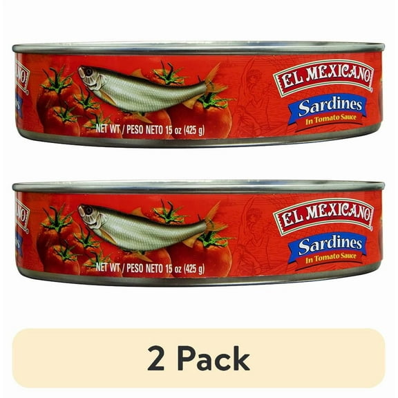 (2 pack) El Mexicano Sardines in Tomato Sauce, 15 oz Can