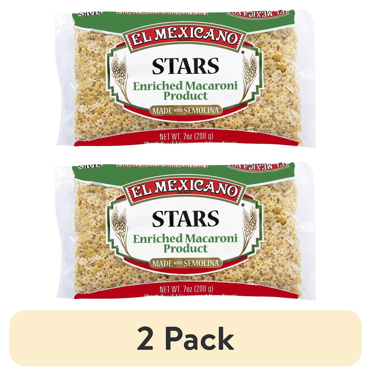 (2 pack) El Mexicano Star Pasta, Estrellas, 7 oz Bag