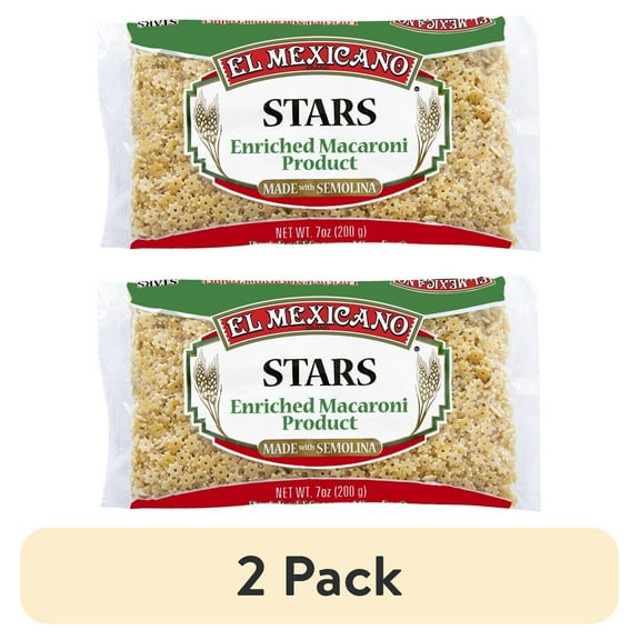 (2 pack) El Mexicano Star Pasta, Estrellas, 7 oz Bag