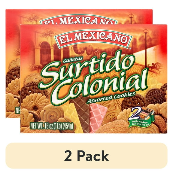(2 pack) El Mexicano Surtido Colonial Galletas, Assorted Cookies, 16 oz