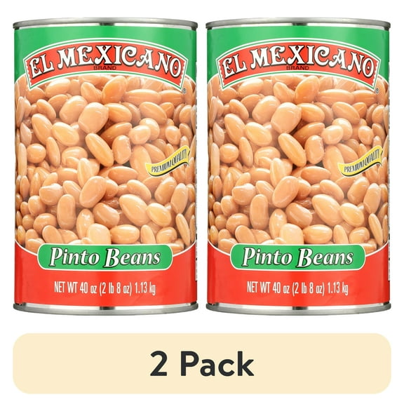 (2 pack) El Mexicano Whole Pinto Beans, Mexican Style, 40 oz Can