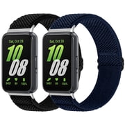 2 pack Elastic Bands Compatible with Samsung Galaxy Fit 3, Solo Loop Lightweight Nylon Adjustable Wristbands for Woman Man