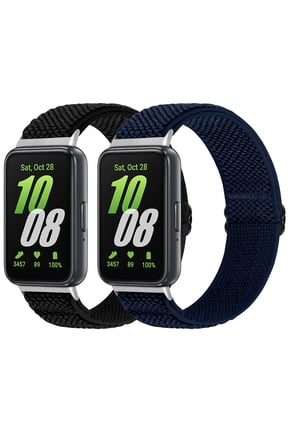 2 pack Elastic Bands Compatible with Samsung Galaxy Fit 3, Solo Loop Lightweight Nylon Adjustable Wristbands for Woman Man