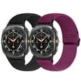thumbnail image 1 of 2 pack Elastic Bands Compatible with Samsung Galaxy Watch Ultra Band 47mm, Stretchy Nylon Breathable Wristband for Women Man, 1 of 7