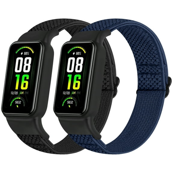 2 pack Elastic Wristbands for Amazfit Band 7, Soft and Breathable Sports Adjustable Replacement Bands for Men Women