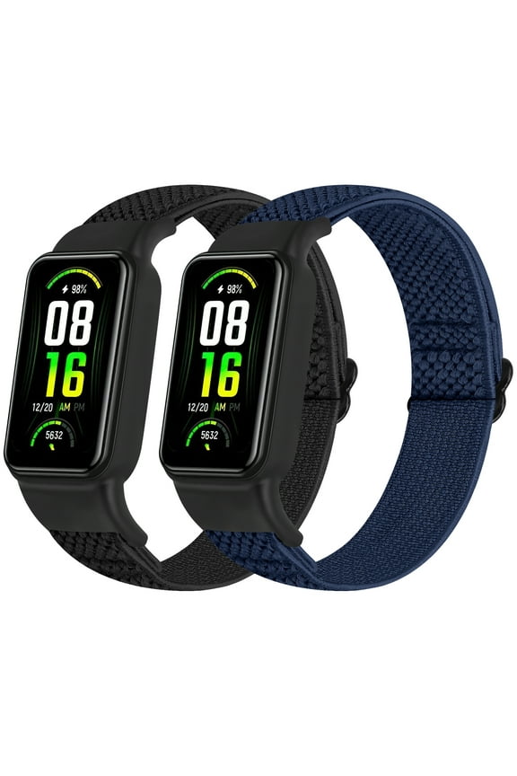 2 pack Elastic Wristbands for Amazfit Band 7, Soft and Breathable Sports Adjustable Replacement Bands for Men Women