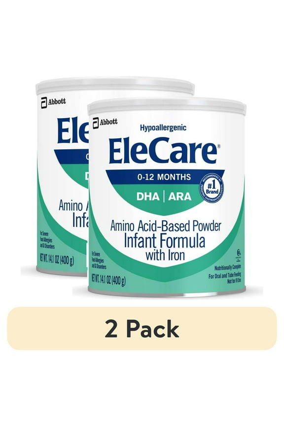 (2 pack) EleCare Hypoallergenic Amino Acid-Based Powder Baby Formula, 14.1-oz Can