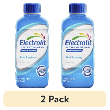 (2 pack) Electrolit Electrolyte Hydration Beverage, Blue Raspberry, 21 fl oz Bottle