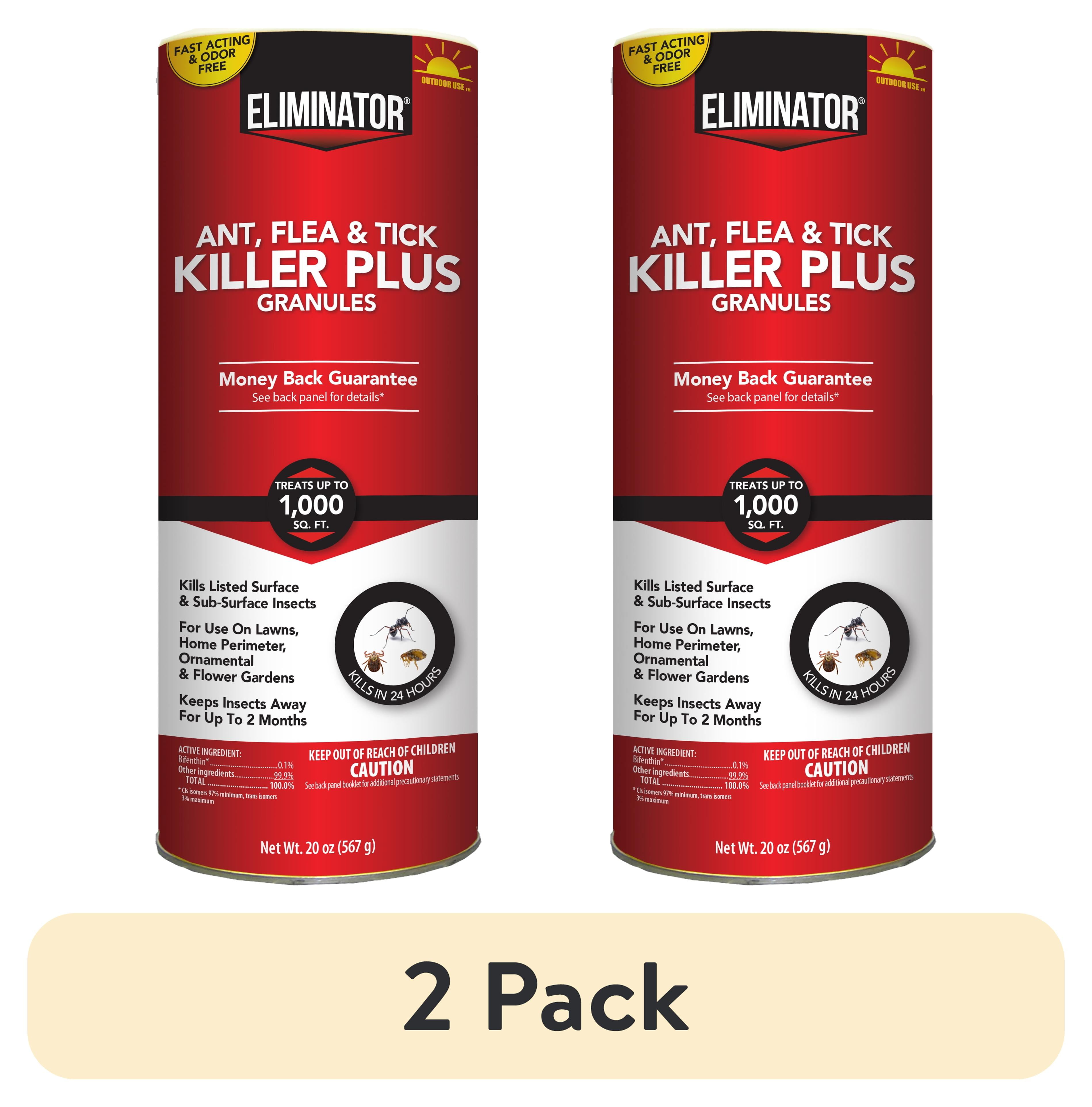 2 pack) Eliminator Ant, Flea and Tick Killer Granules, 1.25 lb