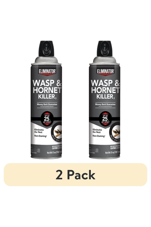 (2 pack) Eliminator Wasp & Hornet Killer, Kills Wasps, Hornets, Yellowjackets & More, 17 Ounce