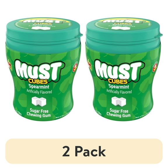 (2 pack) Elite Must Sugar Free Spearmint Cubed Gum, 2oz