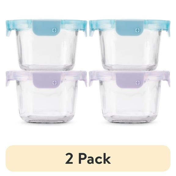 (2 pack) Ello Color Lock Clear Glass Leak-Proof Food Storage Container (2 Count)