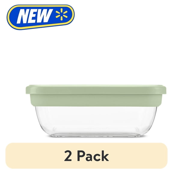 (2 pack) Ello Fresh Stack Glass 4.7cup Food Storage Container, Made for Family Meals and Easy Serving
