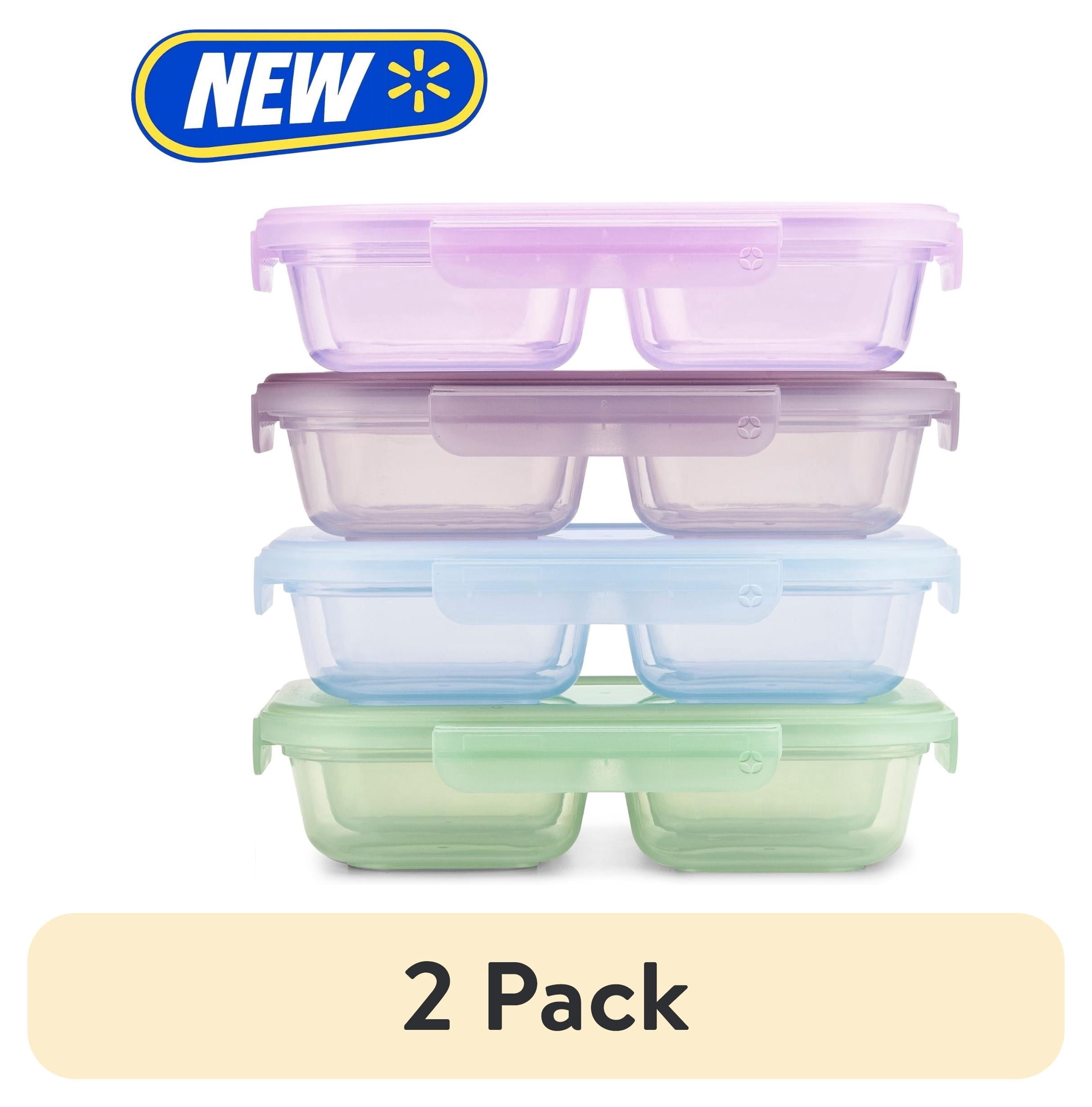 (2 pack) Ello Snap & Nest Plastic 8 Piece Snack Set, Made for Easy Snacking and Easy Transportation