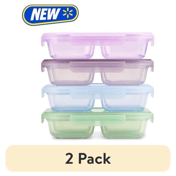 (2 pack) Ello Snap & Nest Plastic 8 Piece Snack Set, Made for Easy Snacking and Easy Transportation