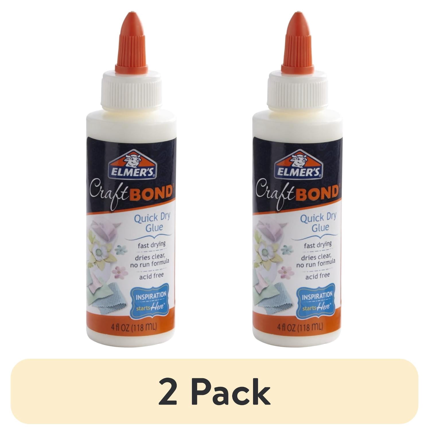 (2 pack) Elmer's Craft Bond Quick Dry Glue, 4 oz.