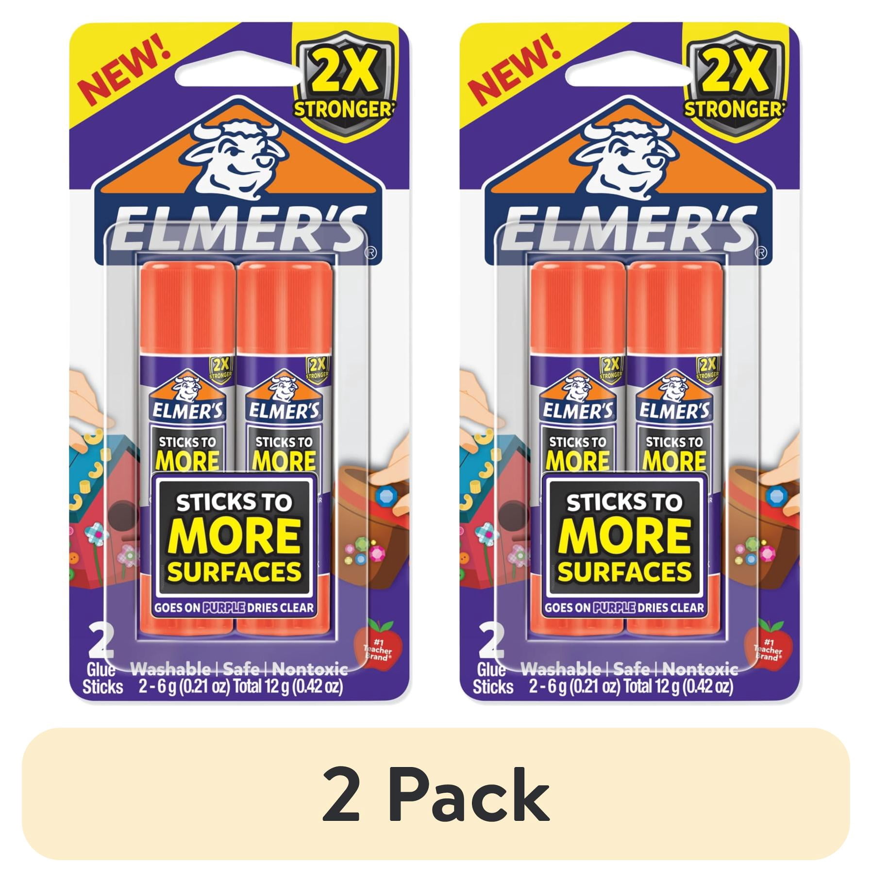 (2 pack) Elmer’s Extra Strength School Glue Sticks, Washable, 6 Gram, 2 Count