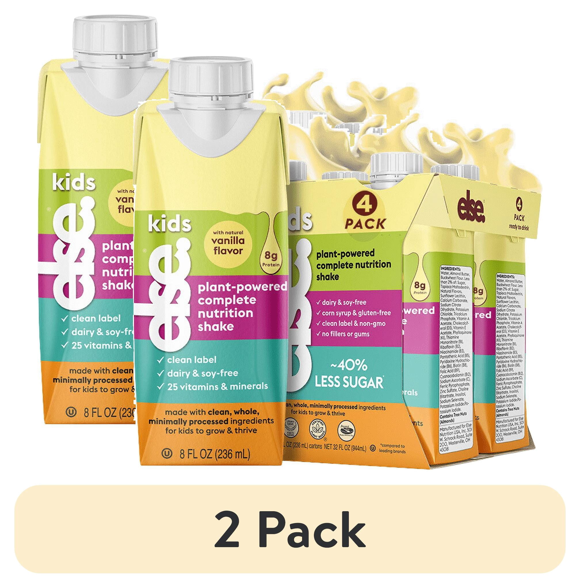 (2 pack) Else Nutrition Kids Nutritional Shake Ready-to-Drink, Vanilla, 4PK, Dairy-Free Protein Shake