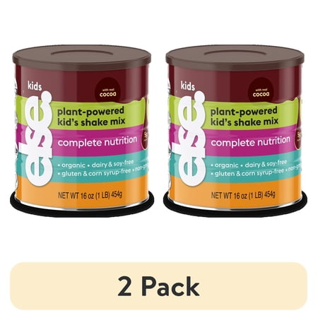 (2 pack) Else Nutrition Kids Shake Mix - Plant-Based, Dairy-Free Protein Powder w/ 25+ Vitamins (Chocolate, 1-Pack)