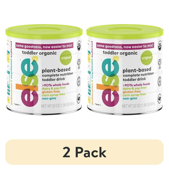 (2 pack) Else Nutrition Toddler Formula 12-36 Months - Organic, Plant-Based, Soy & Dairy Free (22oz, 1-Pack)