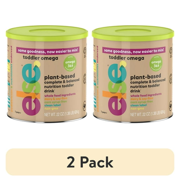 (2 pack) Else Nutrition Toddler Formula w/ Omega 3&6 - Dairy & Lactose Free, Plant-Based (22oz, 1-Pack)