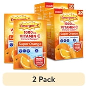 2 pack  Emergen-C 1000 Mg Vitamin C Powder for Immune Support, Super Orange Flavor - 10 Count