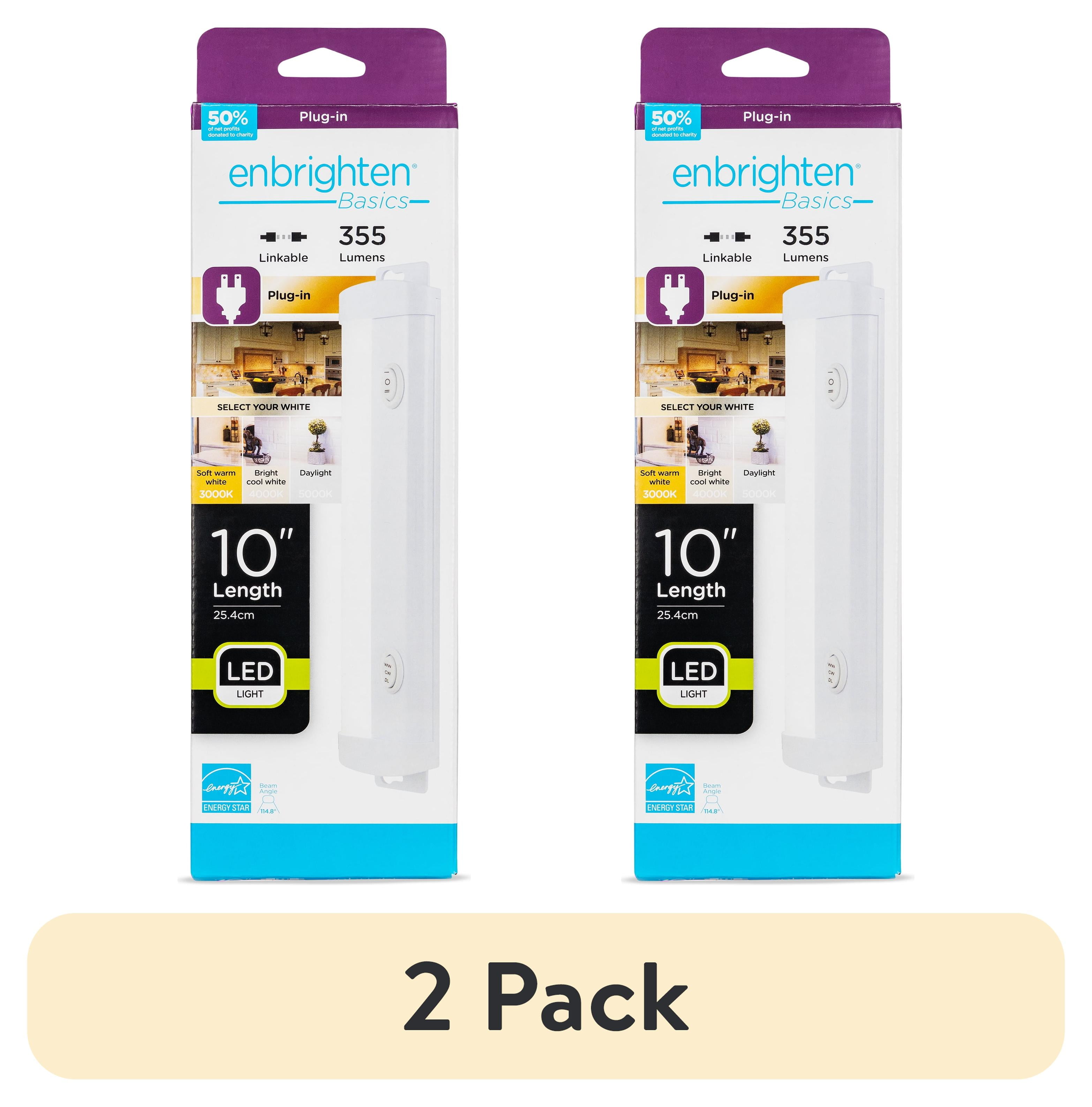 (2 pack) Enbrighten 355 Lumen 10" LED Under Cabinet Light, Linkable