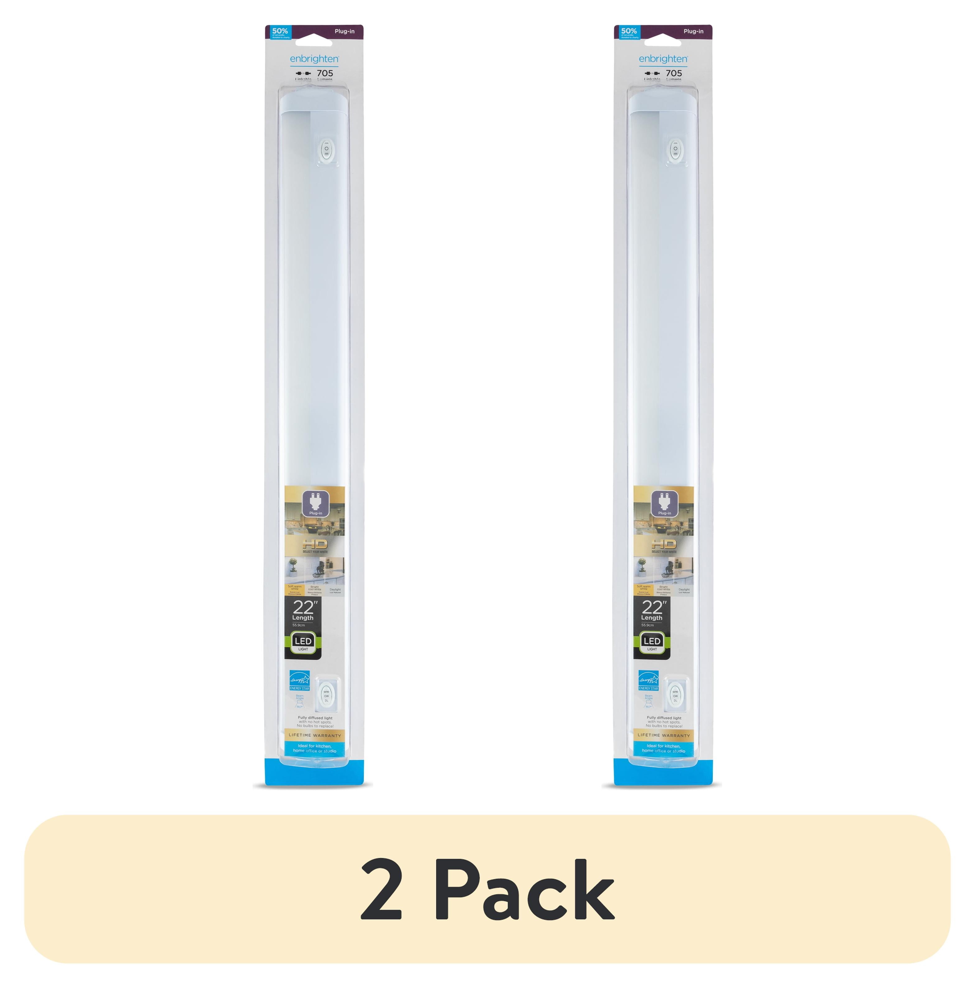 (2 pack) Enbrighten 705 Lumen 22" Plug-in LED Under Cabinet Light, 1 lb, Linkable
