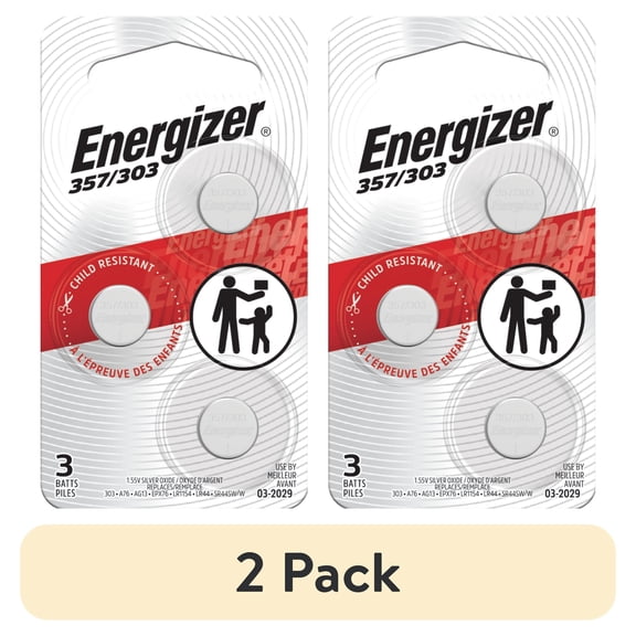 Energizer 357 / 303 Button Cell Batteries (3 Pack) – Also Replaces AG13, SR44, A76, L1154, LR44, G13A, S76