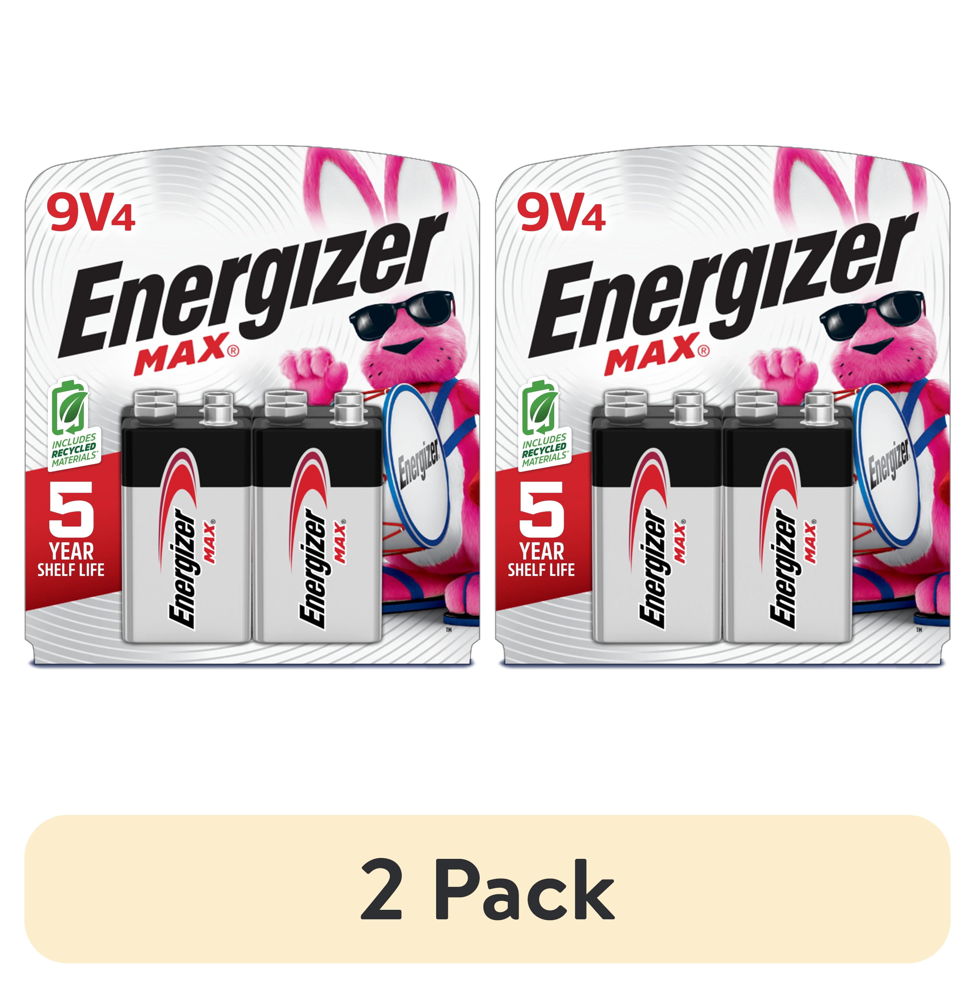 (2 pack) Energizer MAX 9V Batteries (4 Pack), 9 Volt Alkaline Batteries