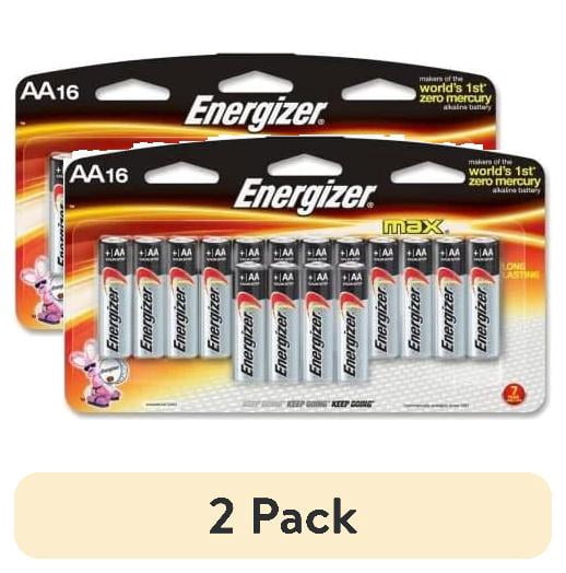 (2 pack) Energizer MAX AA Batteries (16 Pack), Double A Batteries