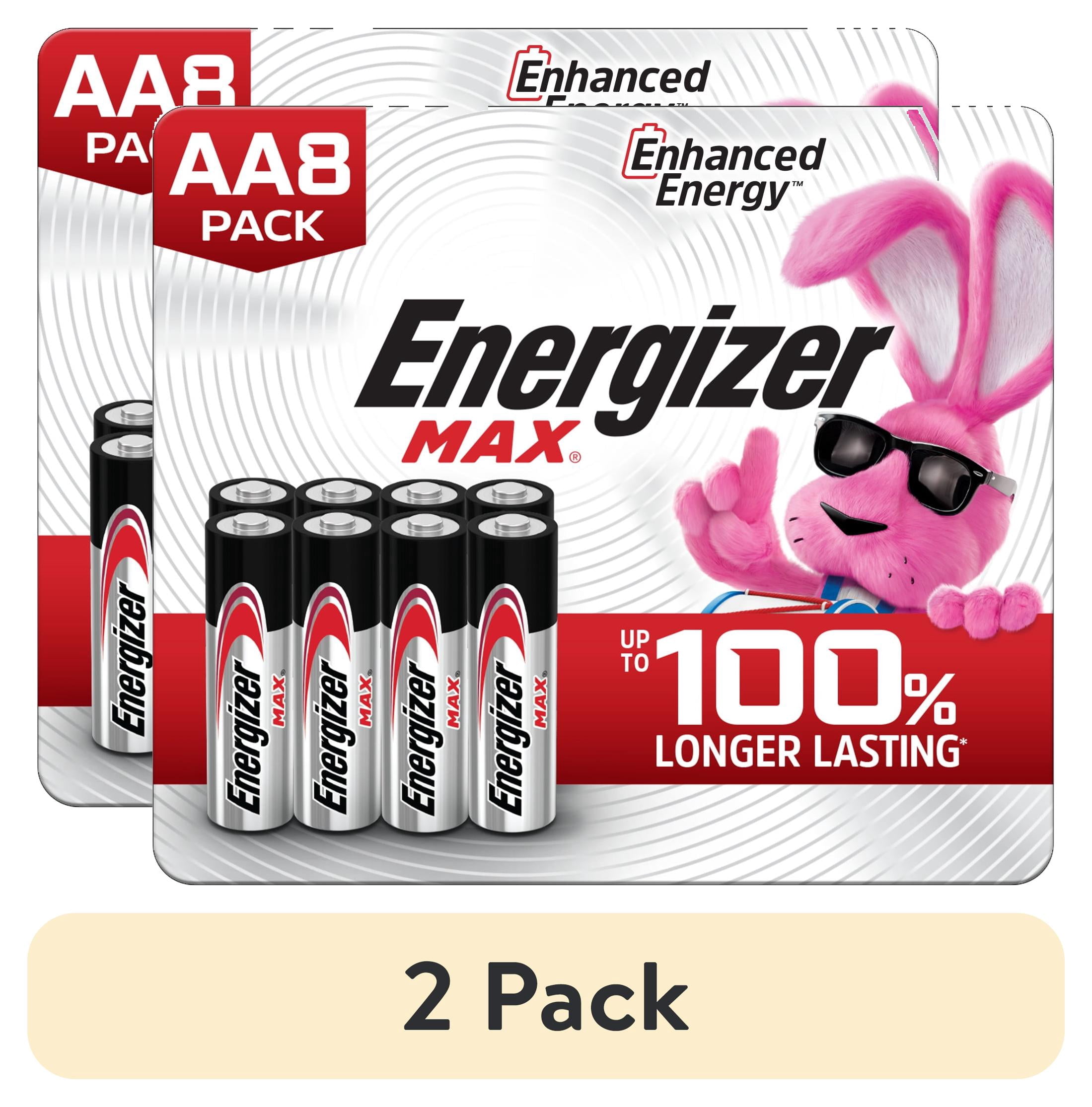 (2 pack) Energizer MAX AA Batteries (8 Pack), Double A Alkaline Batteries