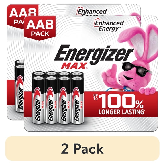 (2 pack) Energizer MAX AA Batteries (8 Pack), Double A Alkaline Batteries