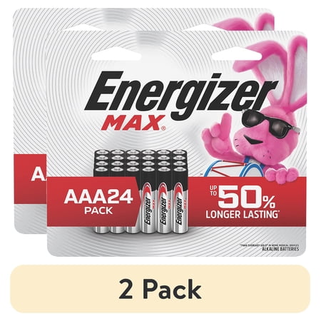 (2 pack) Energizer MAX AAA Batteries (24 Pack), Triple A Alkaline Batteries