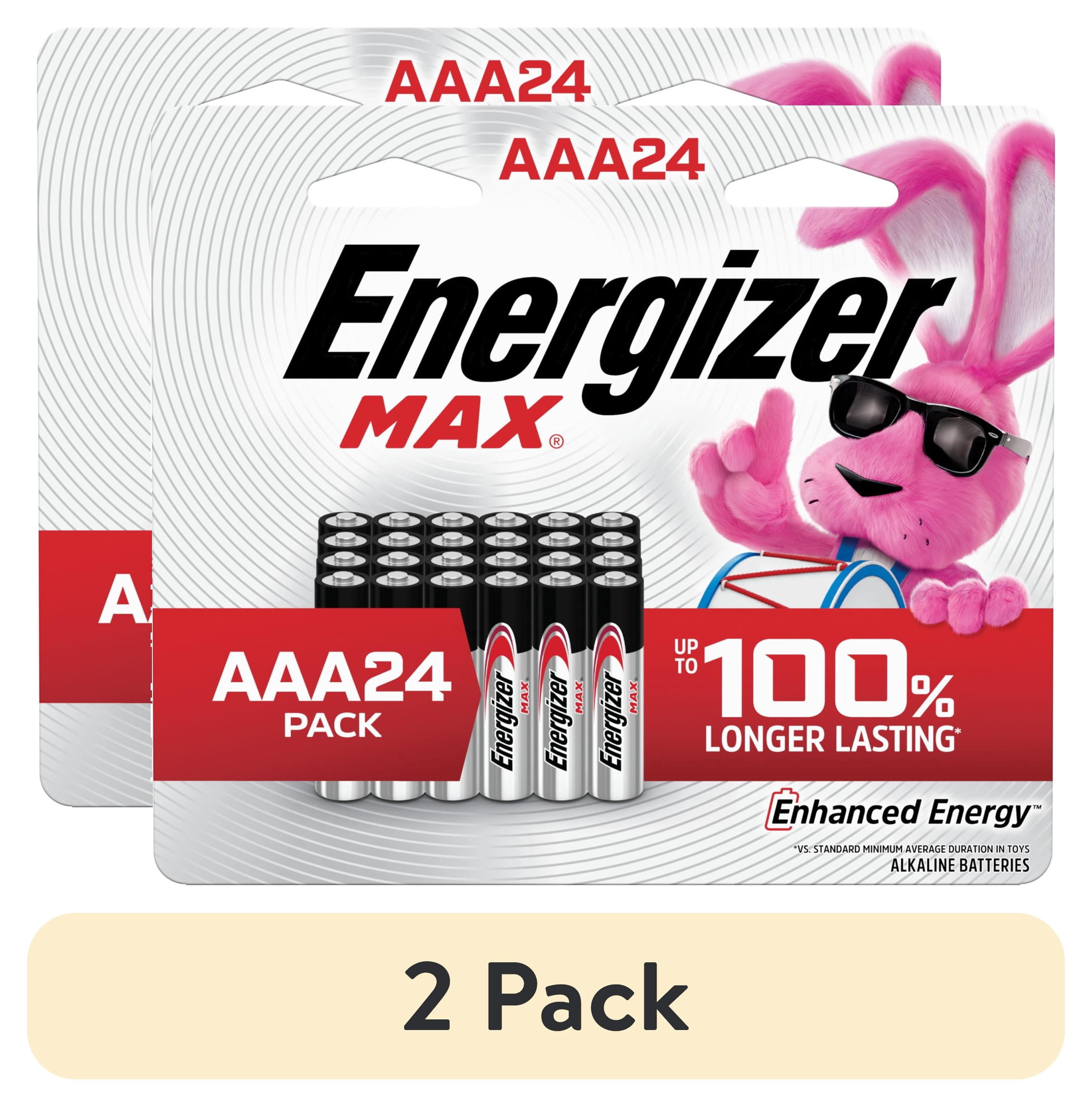 (2 pack) Energizer MAX AAA Batteries (24 Pack), Triple A Alkaline Batteries