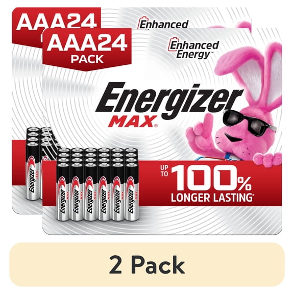 (2 pack) Energizer MAX AAA Batteries (24 Pack), Triple A Alkaline Batteries
