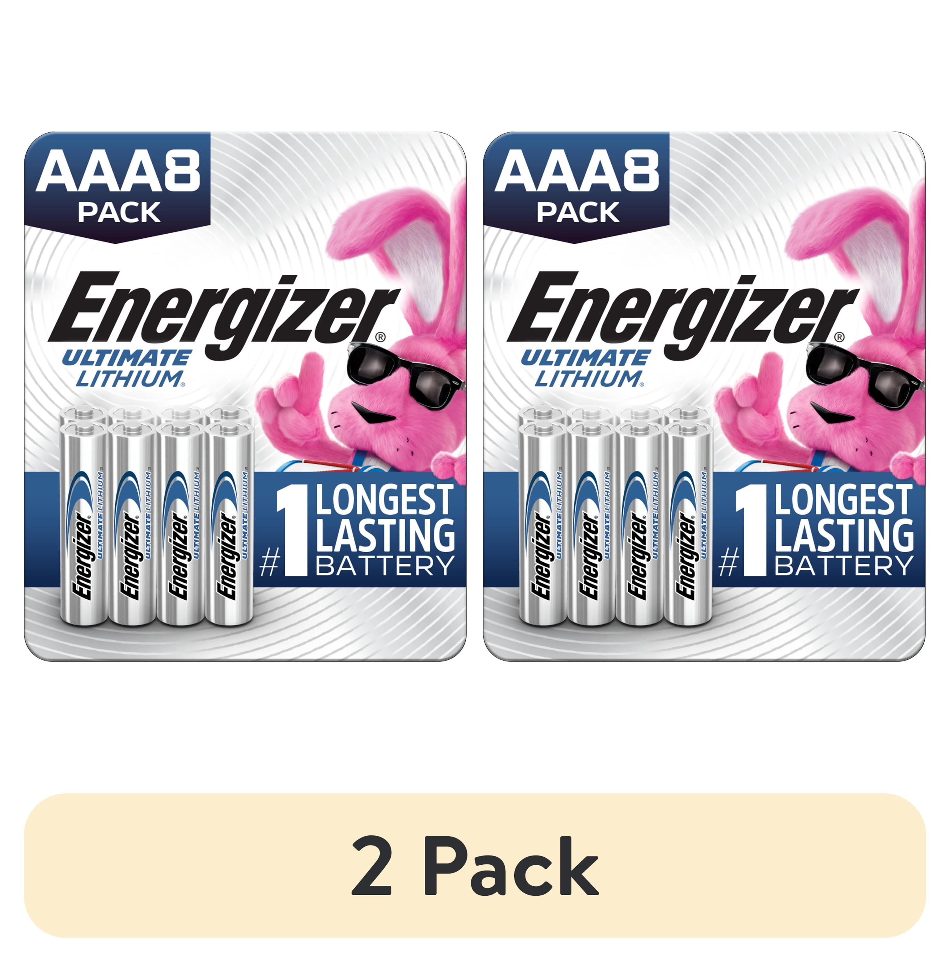 (2 pack) Energizer Ultimate Lithium AAA Batteries (8 Pack), Lithium 1.5V Triple A Batteries
