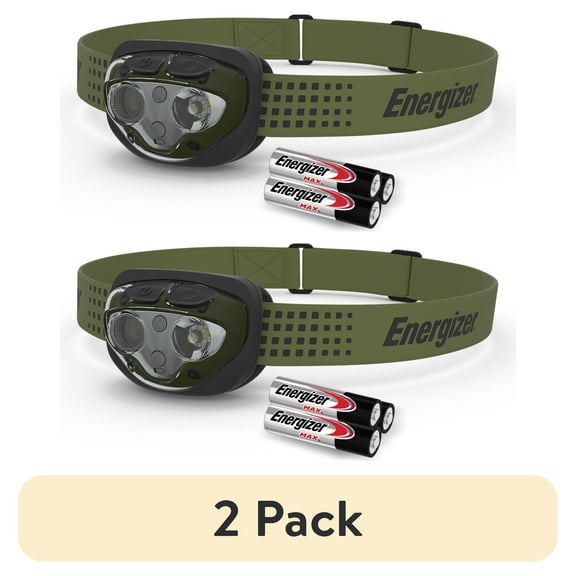 (2 pack) Energizer Vision Ultra HD LED Headlamp, Bright 550 Lumens, for Camping, Running, Jogging, Hunting, Hiking, Reading and Tactical Use, 3 AAA Batteries Included