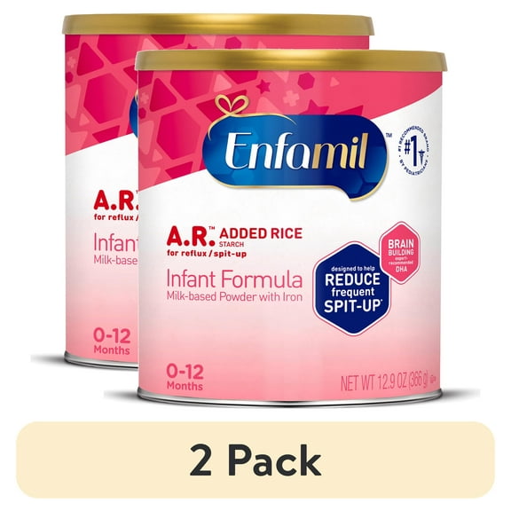 (2 pack) Enfamil A.R. Powder Baby Formula, Reduces Frequent Spit-Up, 12.9 oz Can