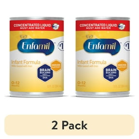 (2 pack) Enfamil Concentrated Liquid Baby Formula with Iron, 13 fl oz Can​
