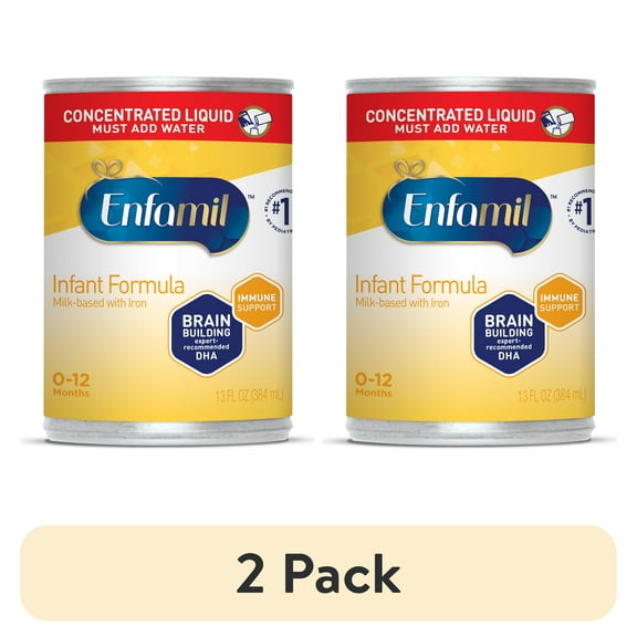 (2 pack) Enfamil Concentrated Liquid Baby Formula with Iron, 13 fl oz Can